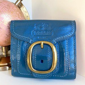 Coach Vintage Leather Blue Heritage Bleeker Wallet